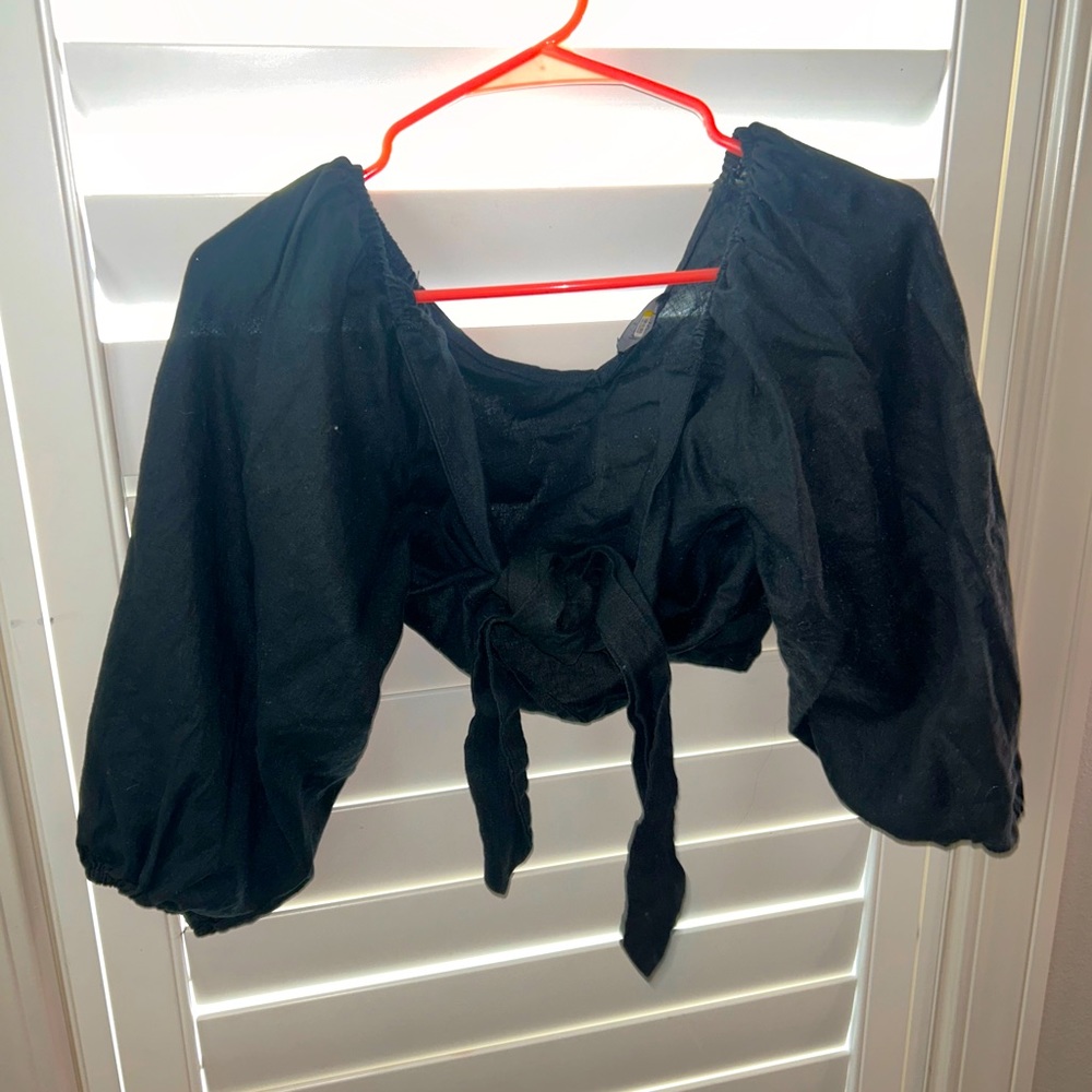 RESET Black Tie Crop Top